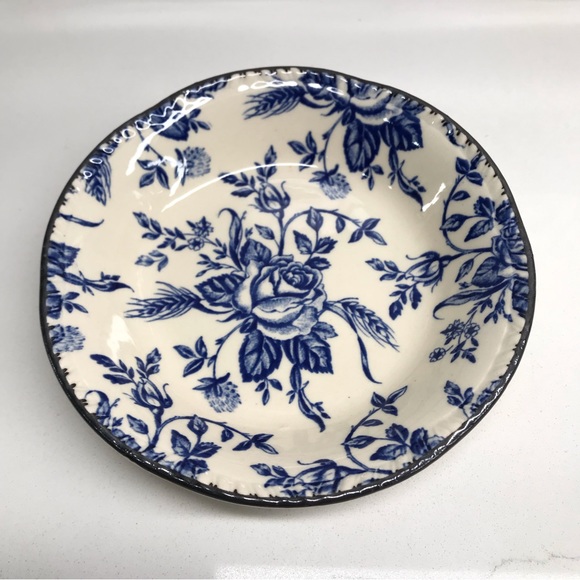 Vintage Other - Vintage Woods & Sons Blue Cream Colonial Rose Chintz Pattern Small Bowl